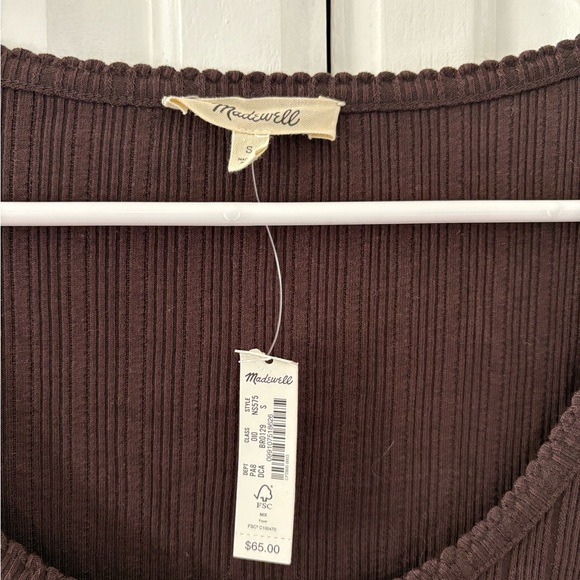 NWT Madewell Pointelle Long-Sleeve Scoopneck Tee - Picture 4 of 4